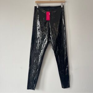 Commando Faux Patent Leather Legging Black Large high waist shiney stretch